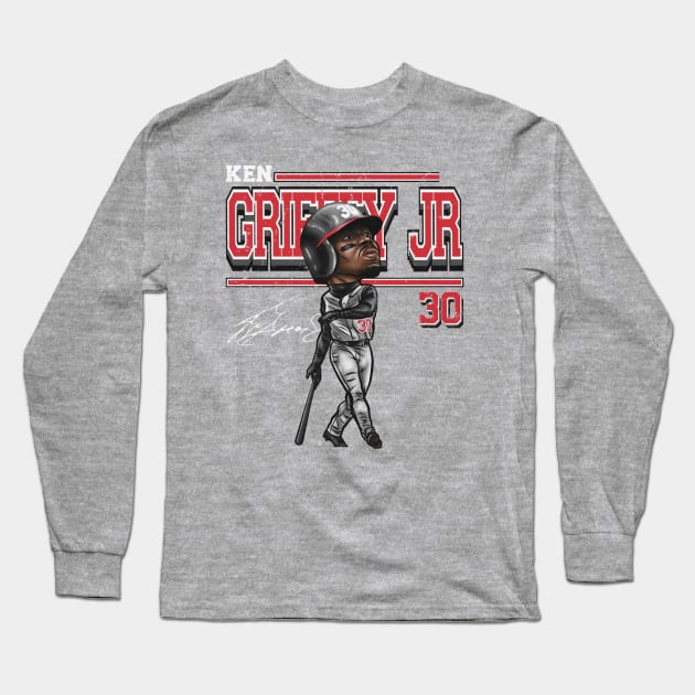 Ken Griffey Jr. Cincinnati Cartoon Long Sleeve T-Shirt by danlintonpro